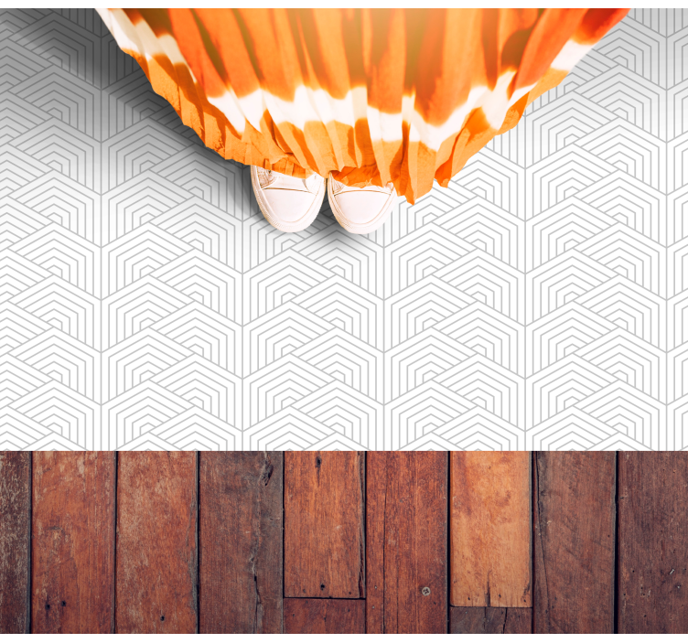 Grey hexagon pattern geometric rug - TenStickers