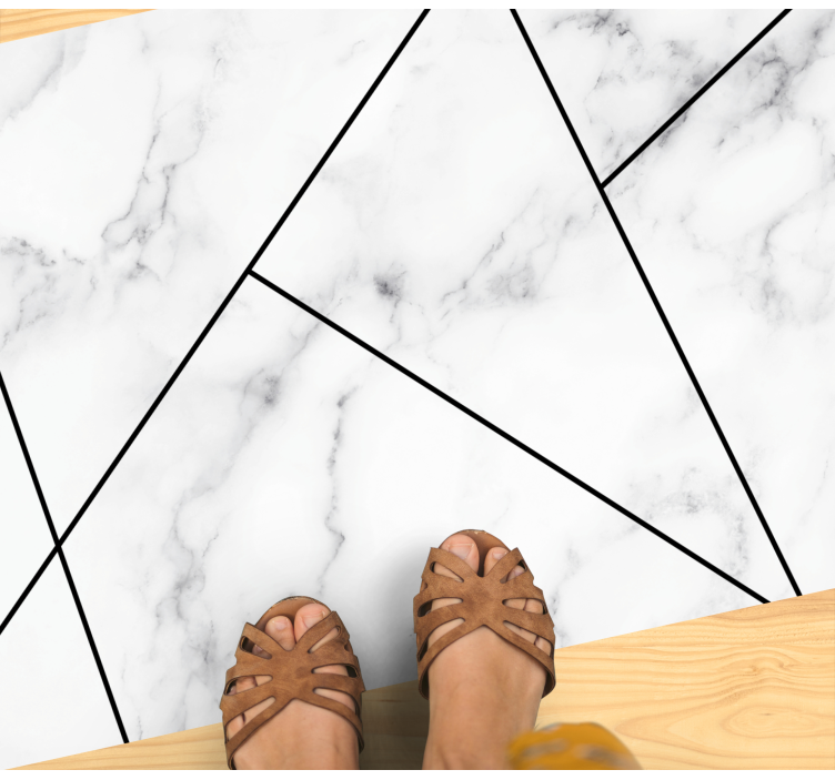 Grey pattern overlay marble rug - TenStickers