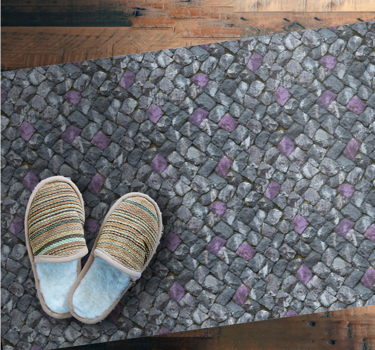 Grey paved walkaway stone effect vinyl rug - TenStickers