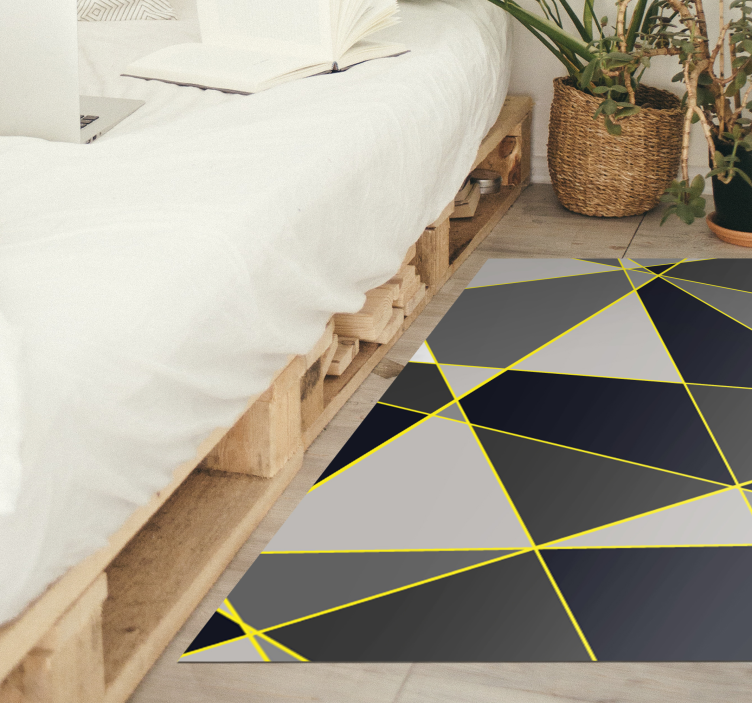 Grey triangles pattern nordic vinyl rug - TenStickers