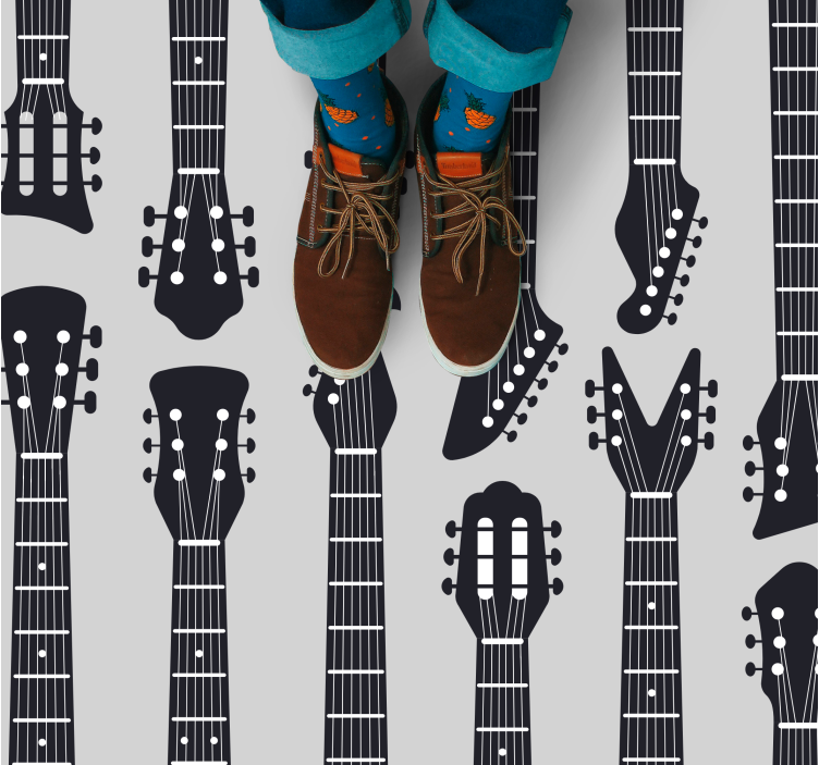 Guitar Silhouettes living room rug - TenStickers