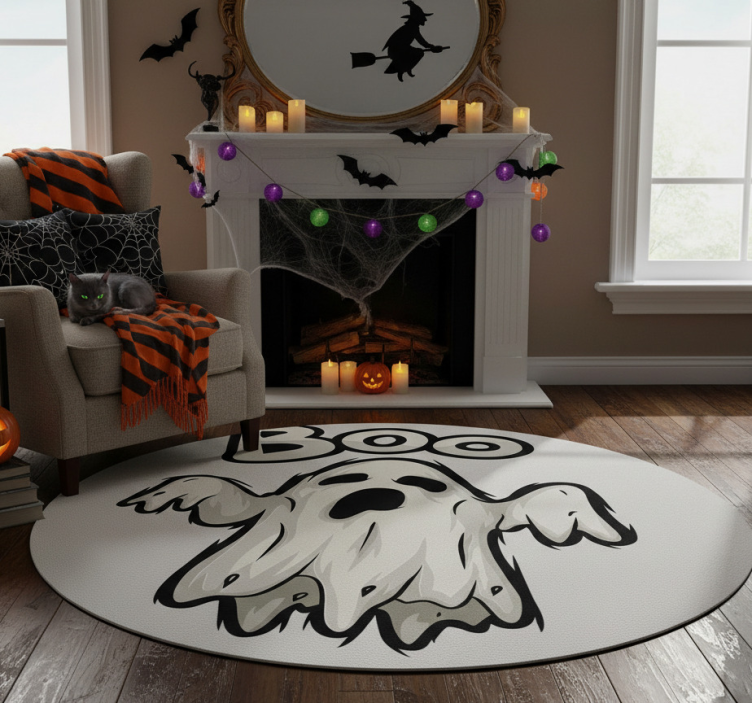 Halloween rugs boo ghost figure - TenStickers