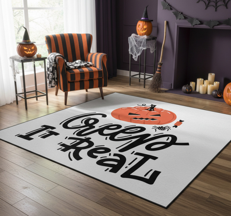 Halloween rugs creepy pumpkin design - TenStickers
