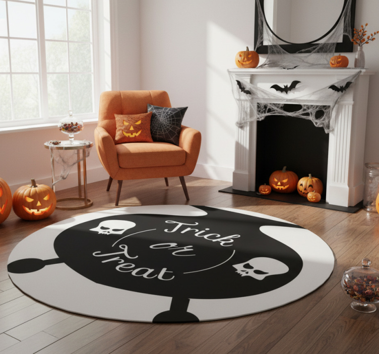 Halloween rugs trick or treat cauldron design - TenStickers