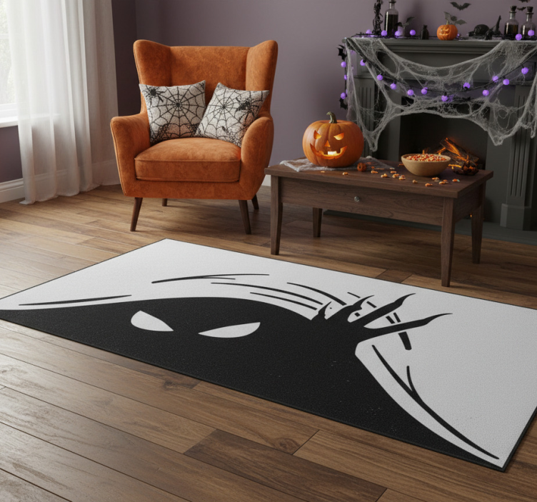 Halloween rugs monster peeking out - TenStickers