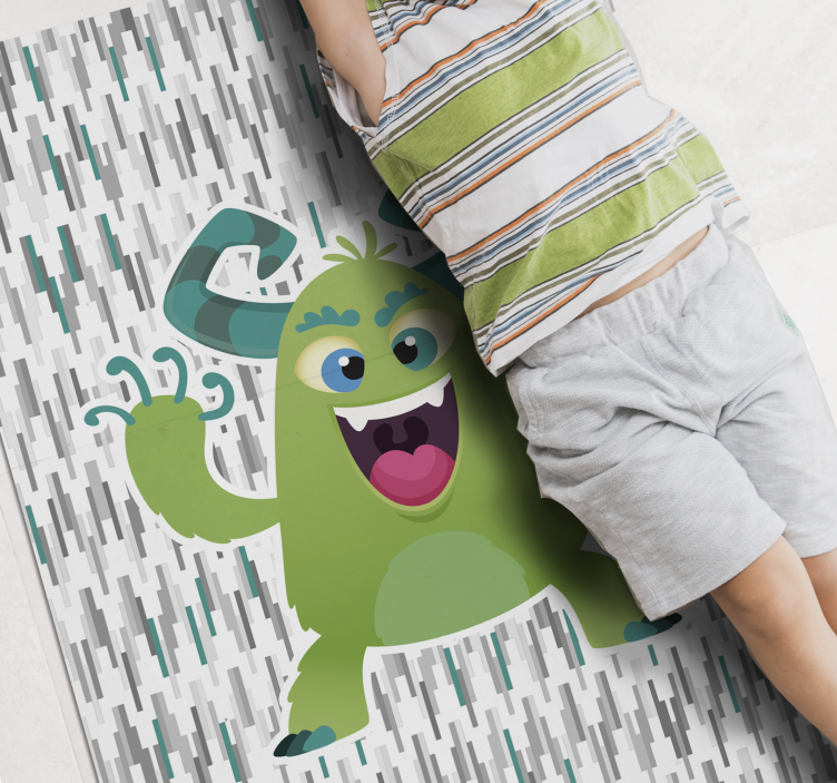 Green monster character kids carpet - TenStickers
