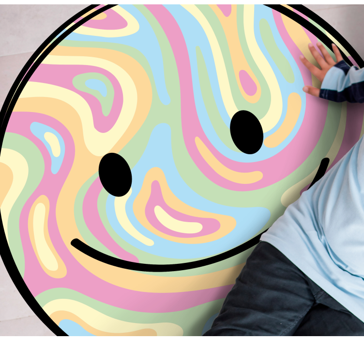 Happy Smile Circle teenage bedroom rug - TenStickers