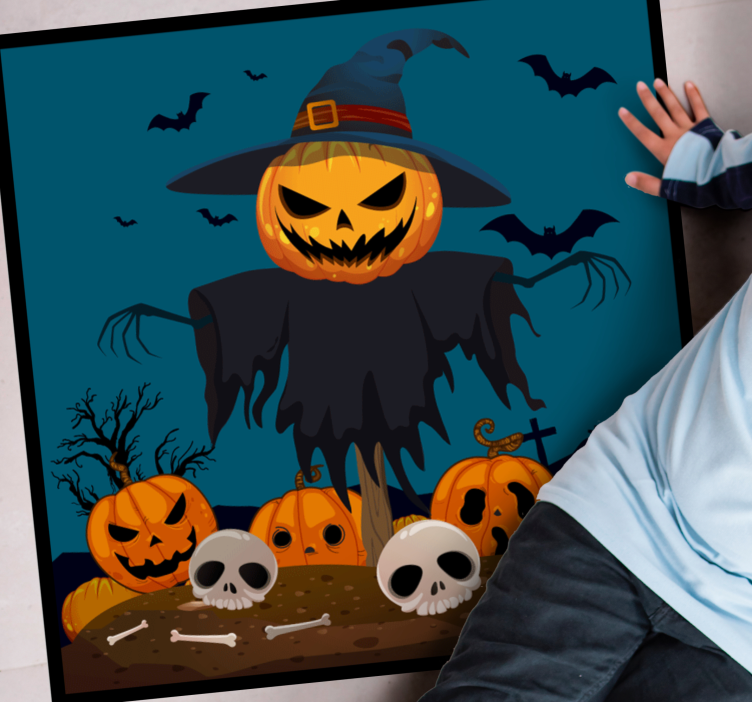 Haunting Pumpkin Scene halloween rugs - TenStickers