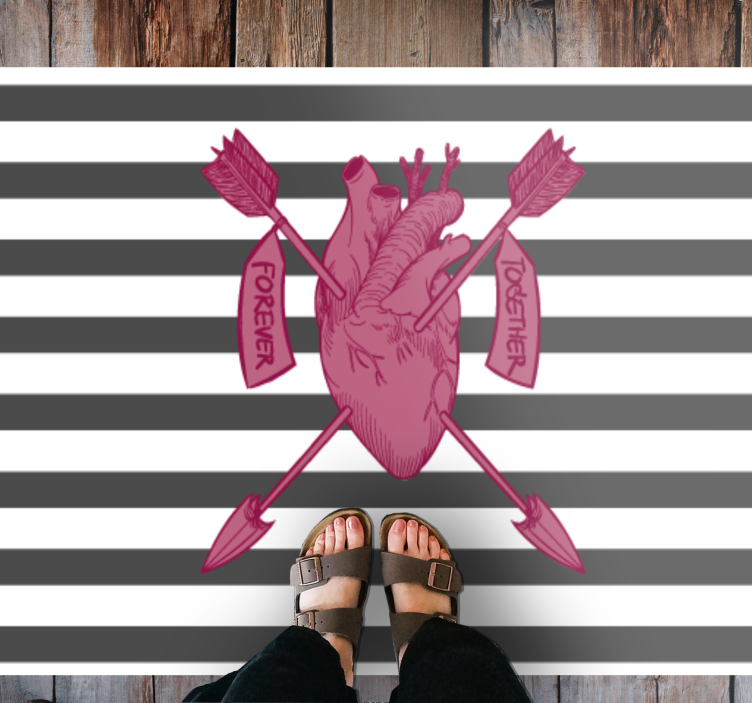 Heart Arrows Together quote rug - TenStickers