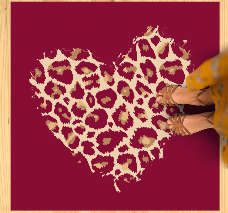 Heart Pattern Artwork animal print rug - TenStickers