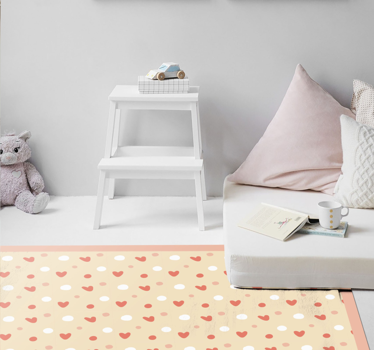 Heart Pattern Decor nursery rug - TenStickers