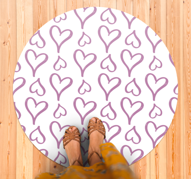 Pink heart pattern texture rug - TenStickers