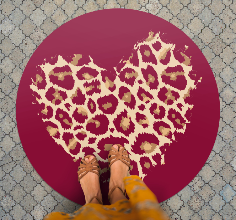 Heart Patterned Spots animal print rug - TenStickers