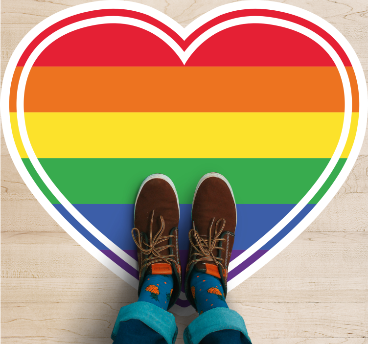 Heart Rainbow Pattern texture rug - TenStickers