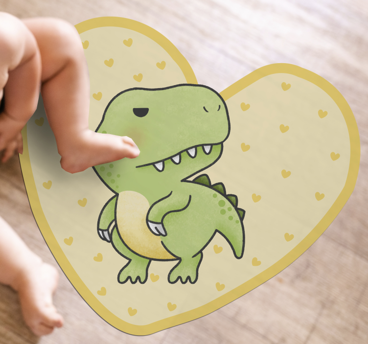 Heart-Shaped Dino kids carpet - TenStickers