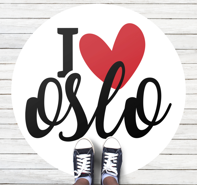 Heartfelt Oslo Love quote rug - TenStickers