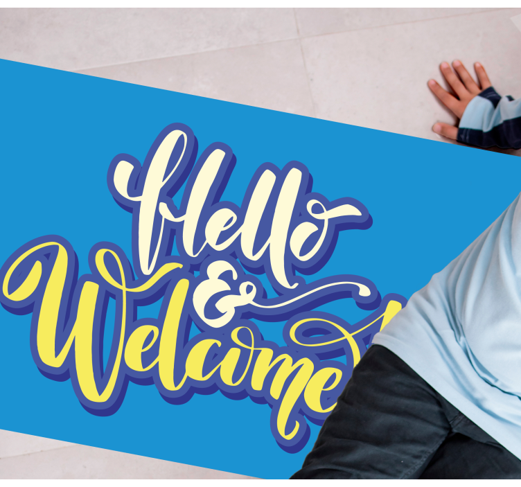 Hello and welcome entrance hall rug - TenStickers