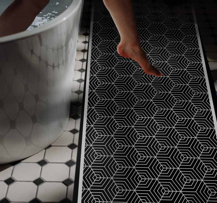 Hexagon Configuration geometric rug - TenStickers