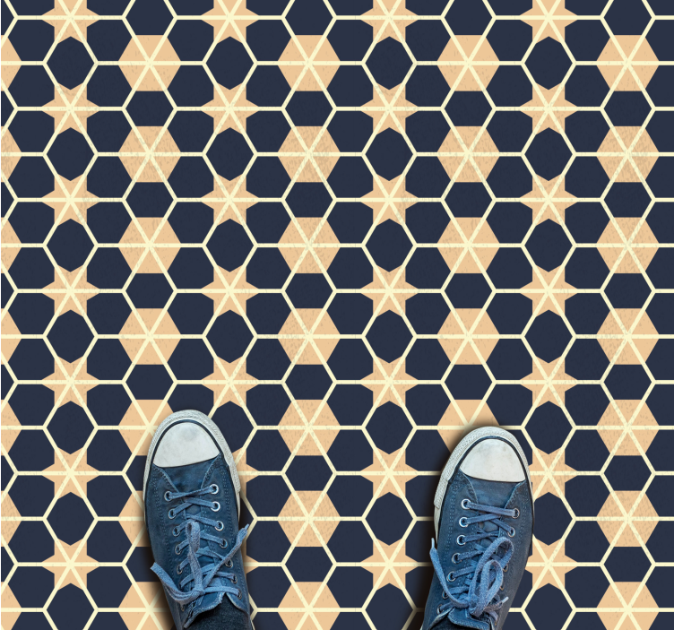 Hexagon star pattern geometric rug - TenStickers