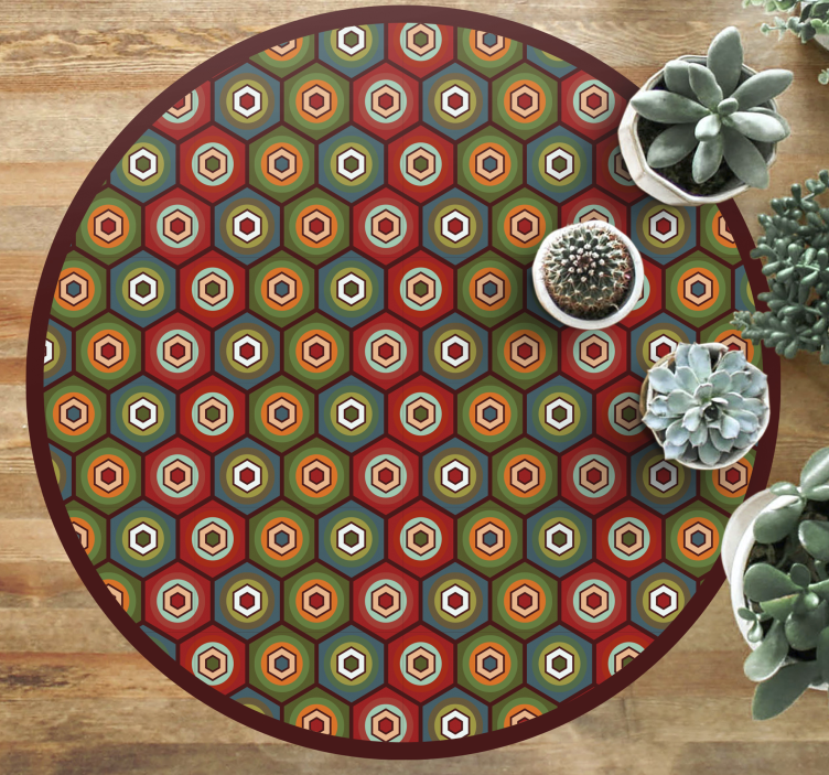 HEXAGONAL COLOR PATTERN geometric rug - TenStickers