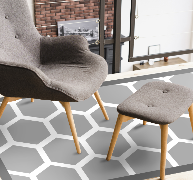 Hexagonal Configuration geometric rug - TenStickers