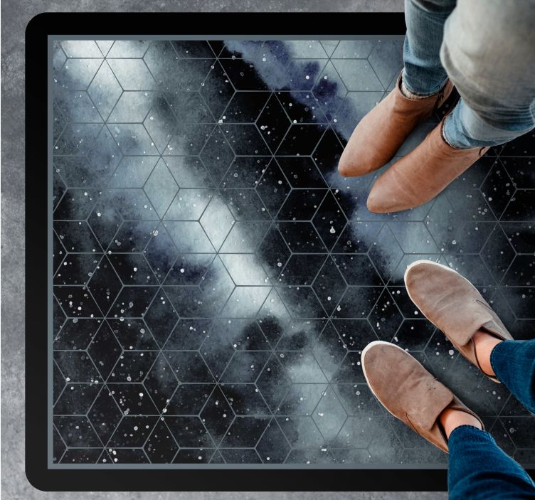Hexagonal galaxy pattern teenage bedroom rug - TenStickers