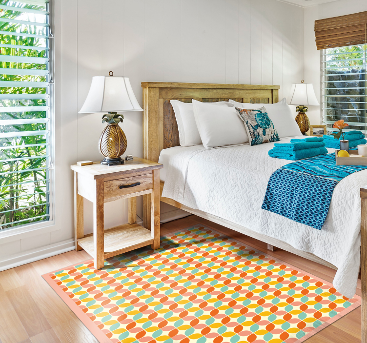 Hexagonal Geometry geometric rug - TenStickers