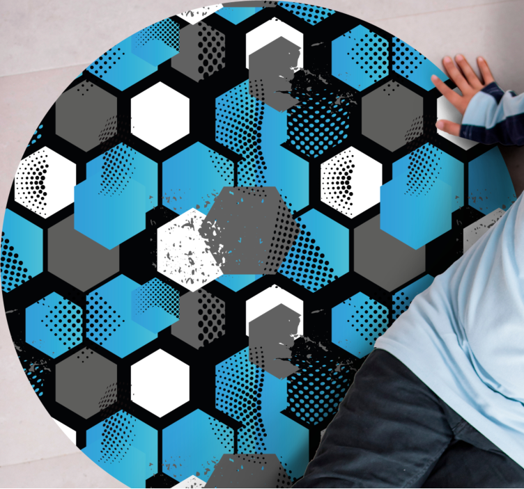 HEXAGONAL PATTERN BOOST geometric rug - TenStickers