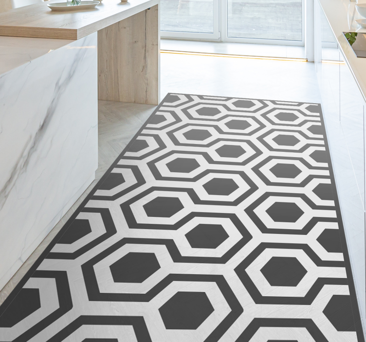Hexagonal Patterns geometric rug - TenStickers