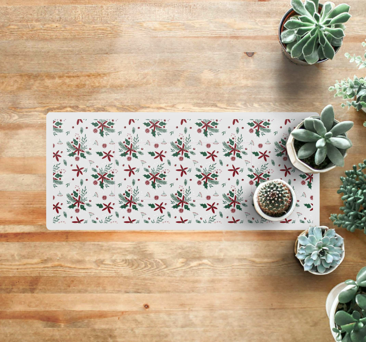 Holiday Foliage Pattern christmas rug - TenStickers