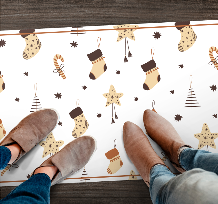 White holiday celebrations christmas rug - TenStickers