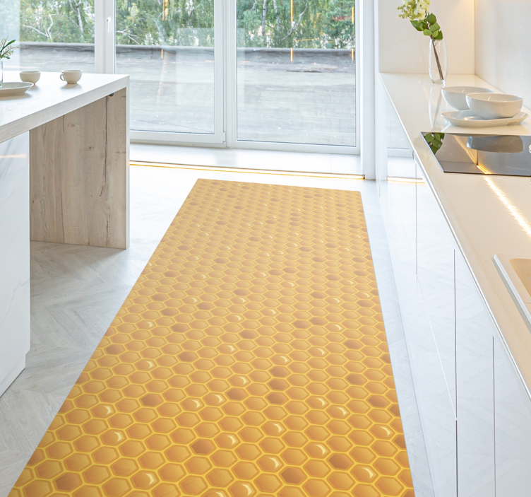 Honeycomb concept kitchen mat - TenStickers