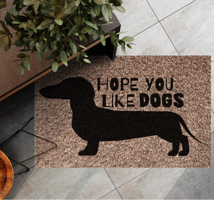 Hope You Like Dogs entrance hall tiles - TenStickers