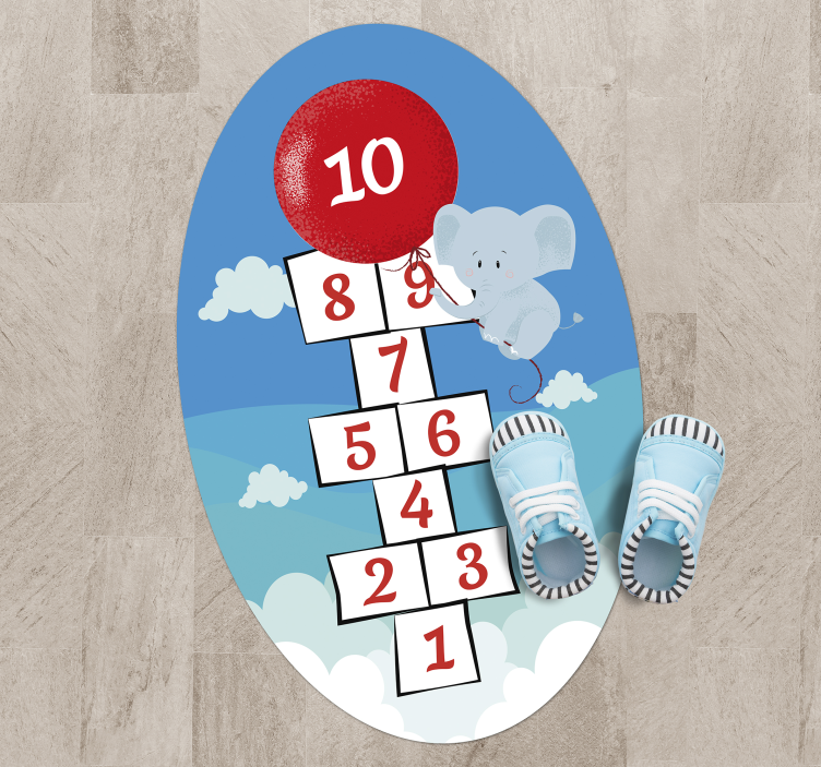 Hopscotch Balloon Elephant kids carpet - TenStickers