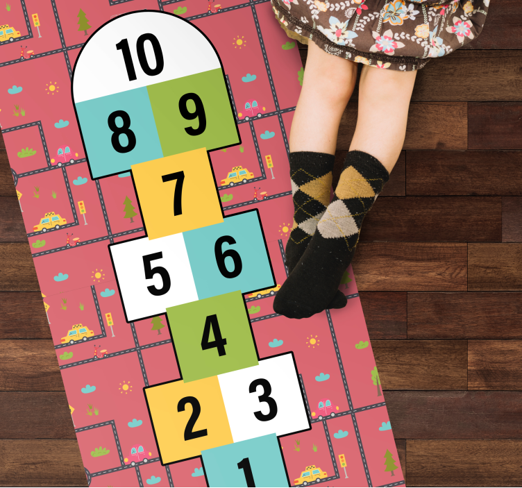 Hopscotch Playtime game rug - TenStickers