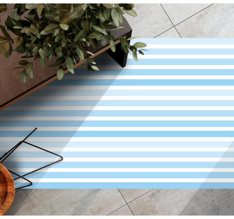 Horizontal blue rows kitchen floor tiles - TenStickers