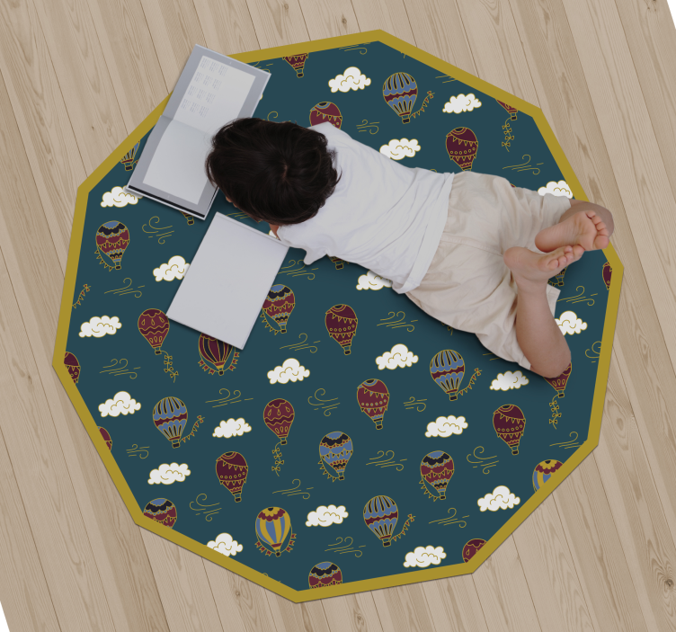 Hot Air Balloons kids carpet - TenStickers