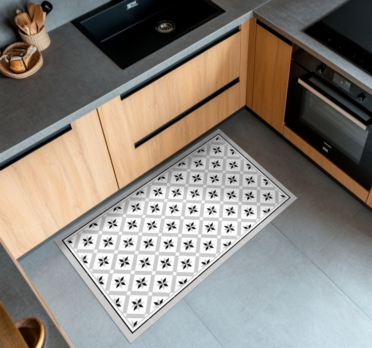 Hydraulic Grey kitchen mat - TenStickers