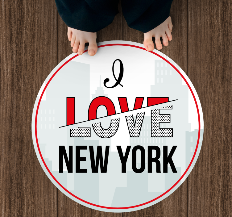 I LOVE NEW YORK quote rug - TenStickers