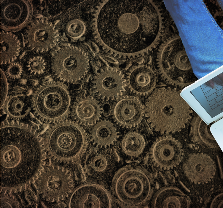 Industrial Gears Pattern texture rug - TenStickers