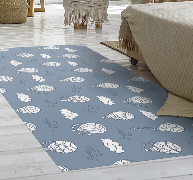 White and blue balloons kids carpet - TenStickers