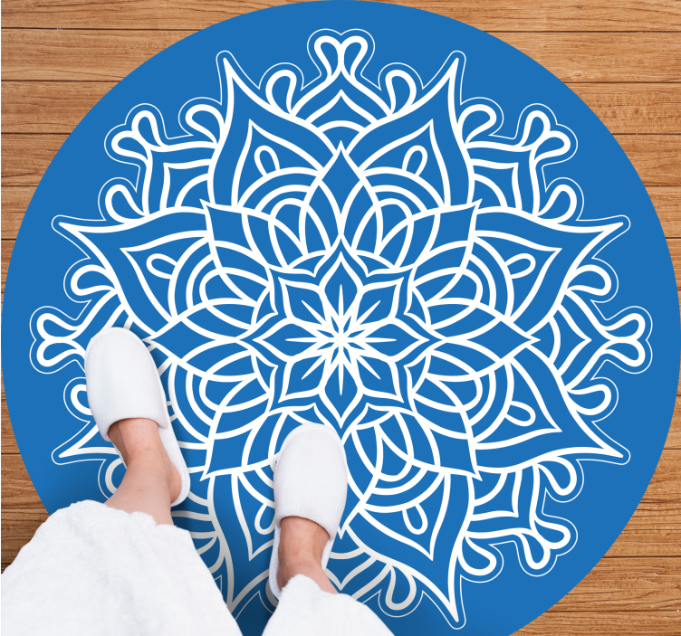 Intricate blue composition mandala rug - TenStickers