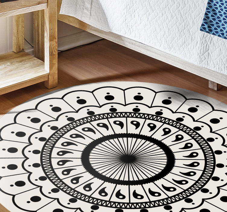 Intricate Circular Element mandala rug - TenStickers