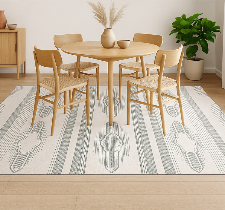 Intricate Ethnic Geometry dining room rug - TenStickers