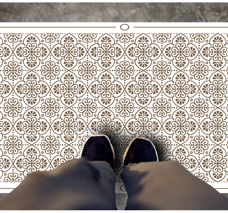 Intricate floral elements tile carpet - TenStickers