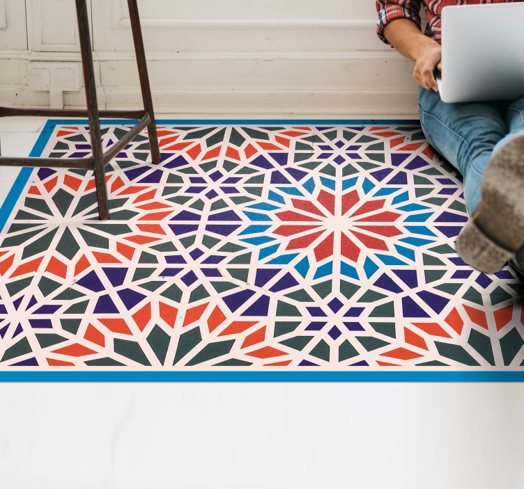 Intricate geometric mosaic rug - TenStickers