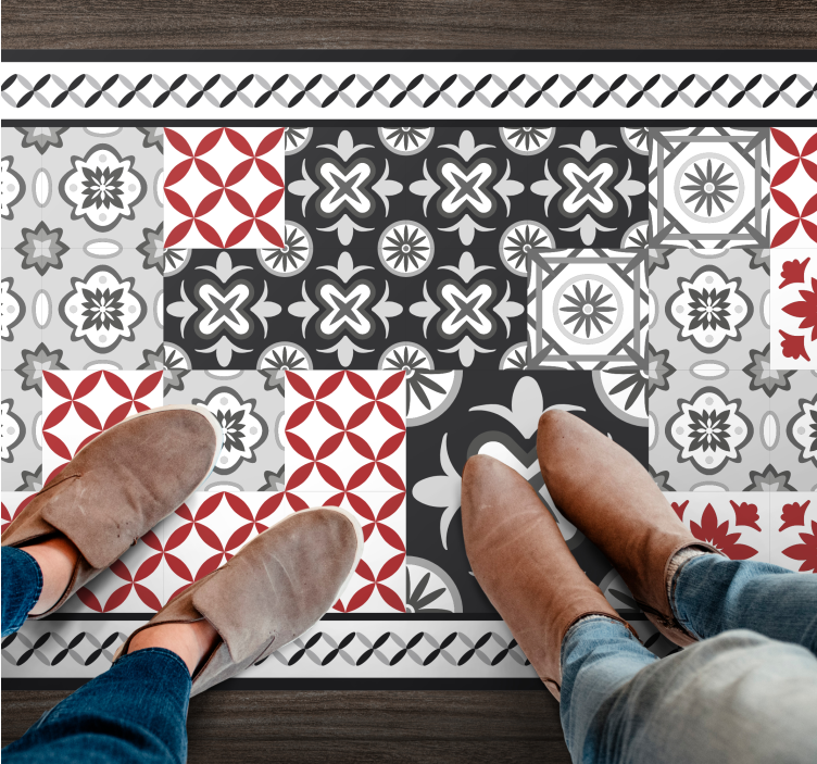 Intricate Tile Pattern tile carpet - TenStickers