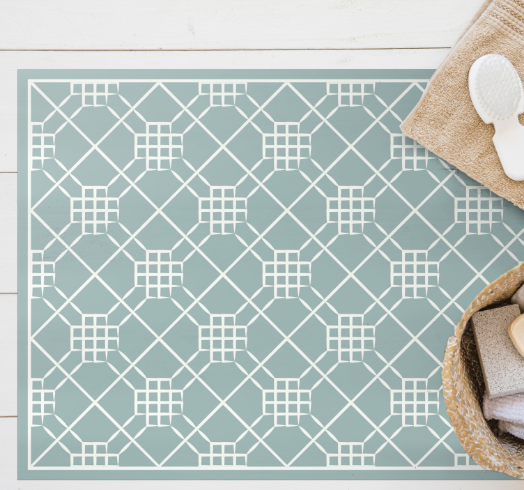 irregular geometry tile vinyl rug - TenStickers