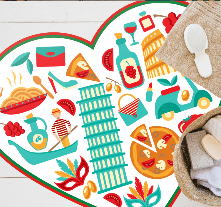 italian most famous icons modern rug - TenStickers