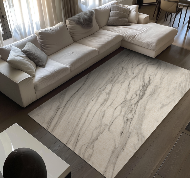 Ivory shades with black details marble rug - TenStickers